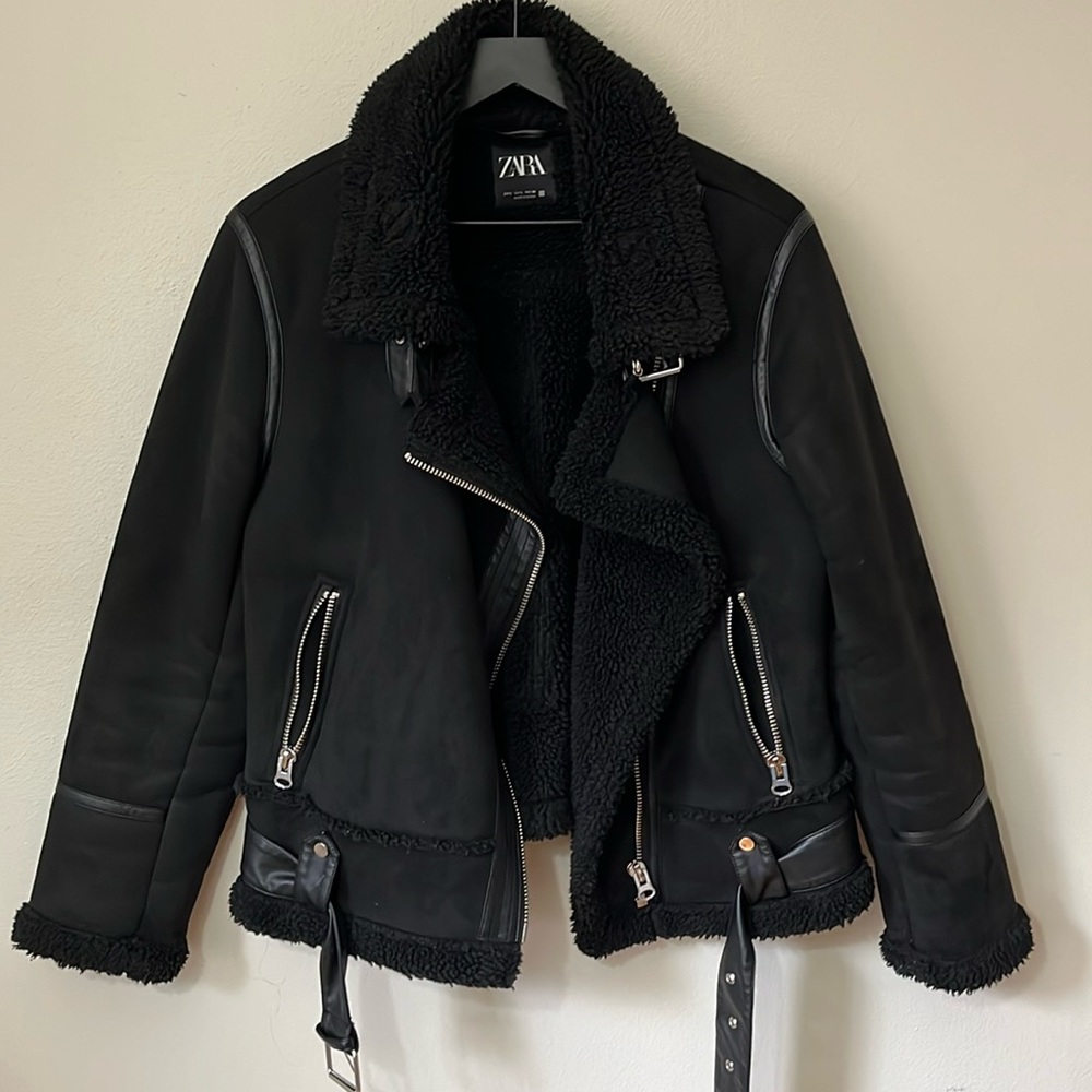 Zara moto suede jacket